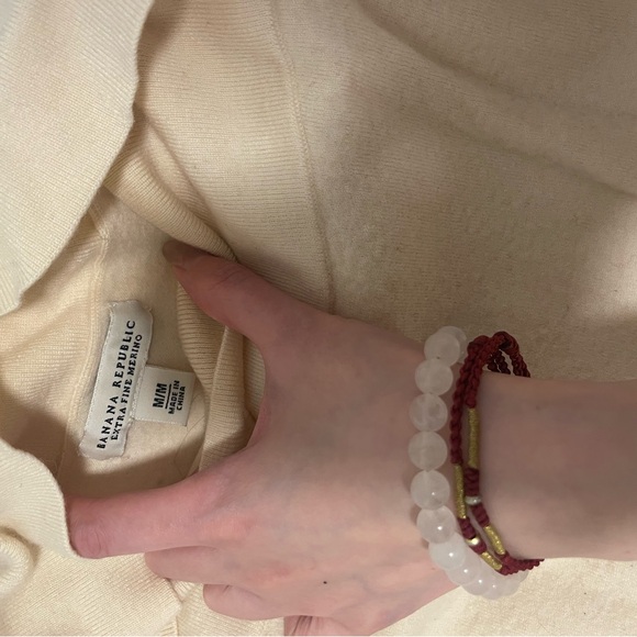 Vintage Banana Republic Cream Cowl/boat Neck Sweater - Picture 3 of 4